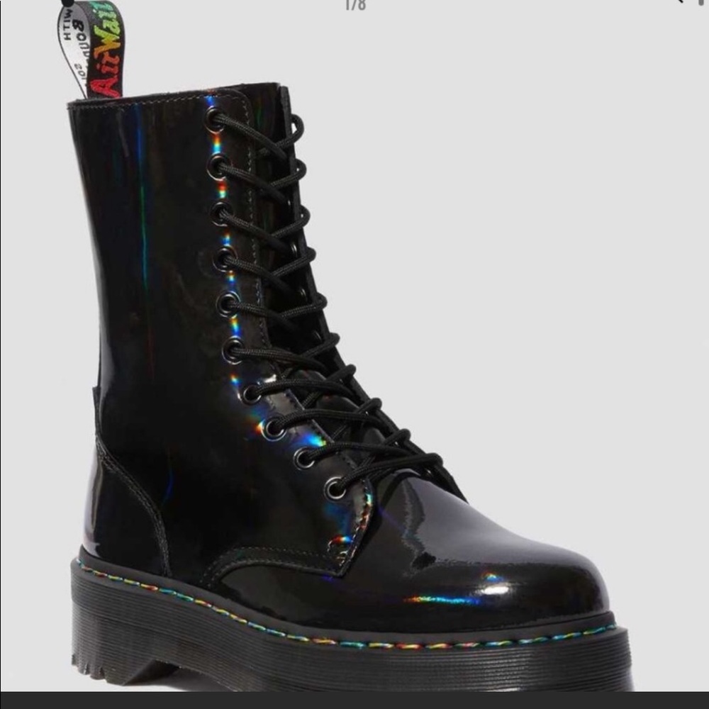 Dr Martens Jadon Hi Rainbow Patent boots